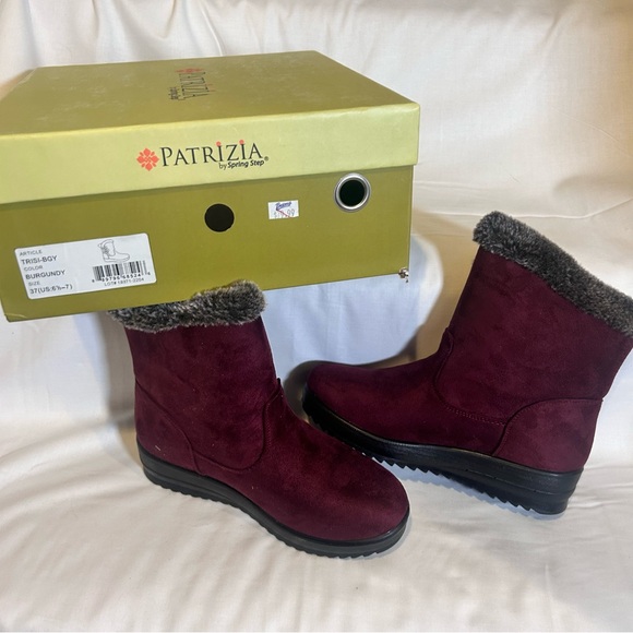 Burgundy and black boots with its original box - Picture 3 of 9